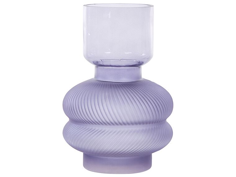 Glass Flower Vase 24 cm Violet RODIA_838061