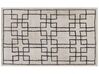 Teppich Baumwolle beige 140 x 200 cm geometrisches Muster Kurzflor TURHAL_817608