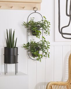 Kukkaruukku rauta ripustettava musta 18 x 12 x 62 cm AGIOS