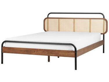 Łóżko drewniane 180 x 200 cm ciemne BOUSSICOURT