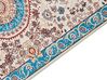 Teppich blau / hellbeige 80 x 300 cm orientalisches Muster Kurzflor GORDES_886638