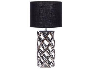 Lampe de table en céramique argentée et noire SELJA