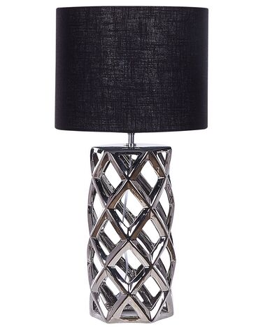 Lámpara de mesa de cerámica negro/plateado 71 cm SELJA