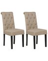 Set of 2 Fabric Dining Chairs Taupe MELVA_916192