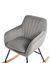 Chaise à bascule en velours gris LIARUM_800208