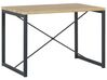 Matgrupp bord 2 stolar och bänk ljusbrun/svart FLIXTON_785616