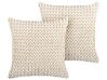 Set di 2 cuscini cotone e poliestere beige chiaro 45 x 45 cm OXALIS_839923