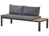 Lounge Set Aluminium schwarz 4-Sitzer modular Auflagen grau PIENZA_776804