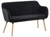 2 Seater Velvet Kitchen Sofa Black TABY_793308