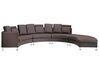 7 Seater Curved Leather Modular Sofa Brown ROTUNDE_581771