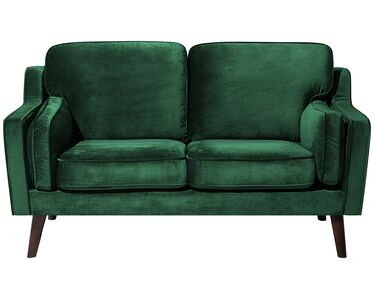 Soffa 2-sits sammet smaragdgrön LOKKA