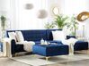Left Hand Velvet Corner Sofa with Ottoman Navy Blue ABERDEEN_737930