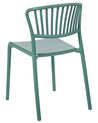 Set of 4 Plastic Dining Chairs Green GELA_825376