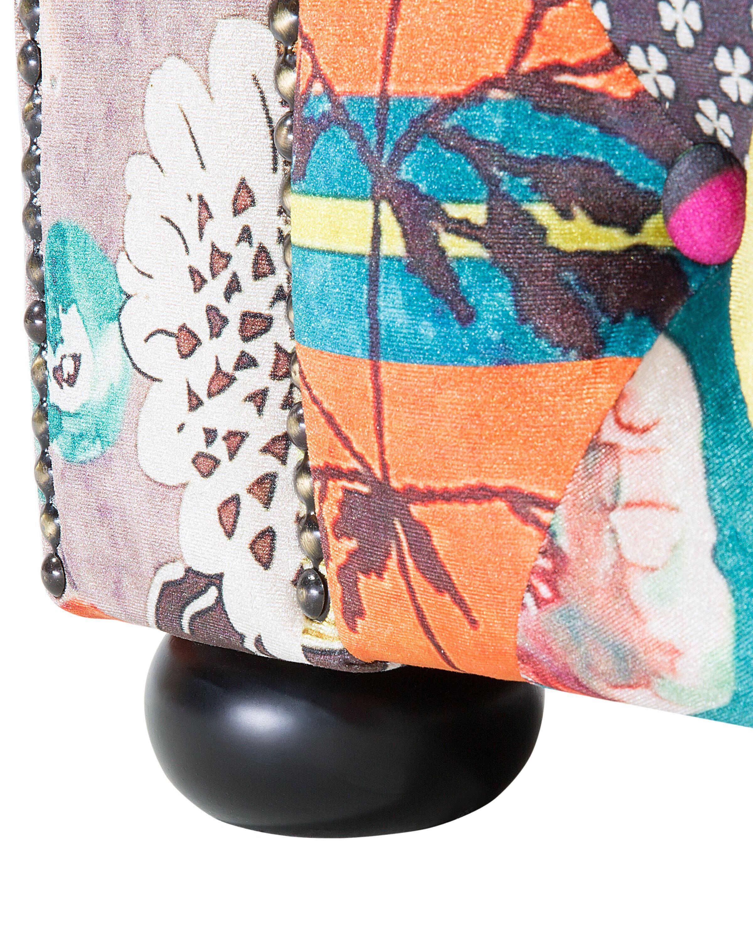 Fotel patchwork żółty CHESTERFIELD