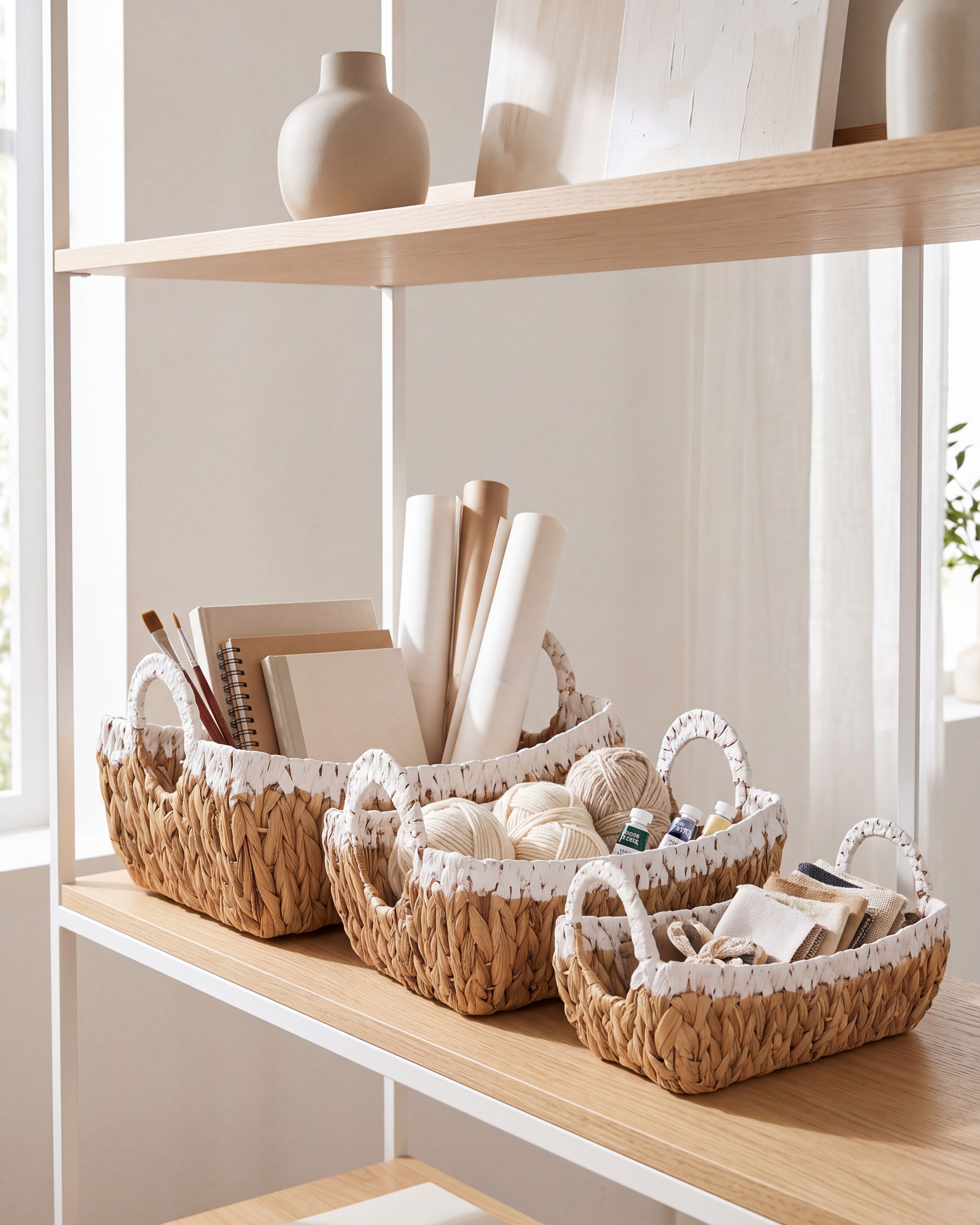 Petits Paniers Rectangulaires Jacinthe D'Eau Pop-it-in-a-Pelican - Rangement Naturel Rose & Naturel