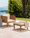 Fotel ogrodowy drewniany z podnóżkiem jasny BARATTI_830625