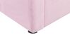 Cama de solteiro com arrumação em veludo rosa 90 x 200 cm ANET_860726