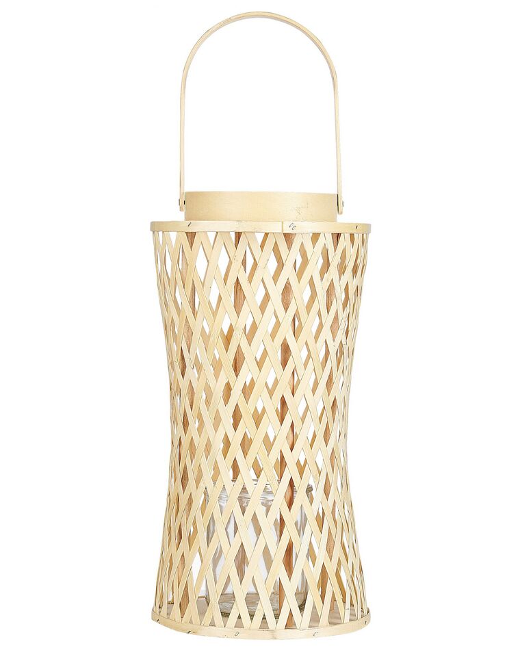 Lanterna legno di bambù naturale 38 cm MACTAN_873502
