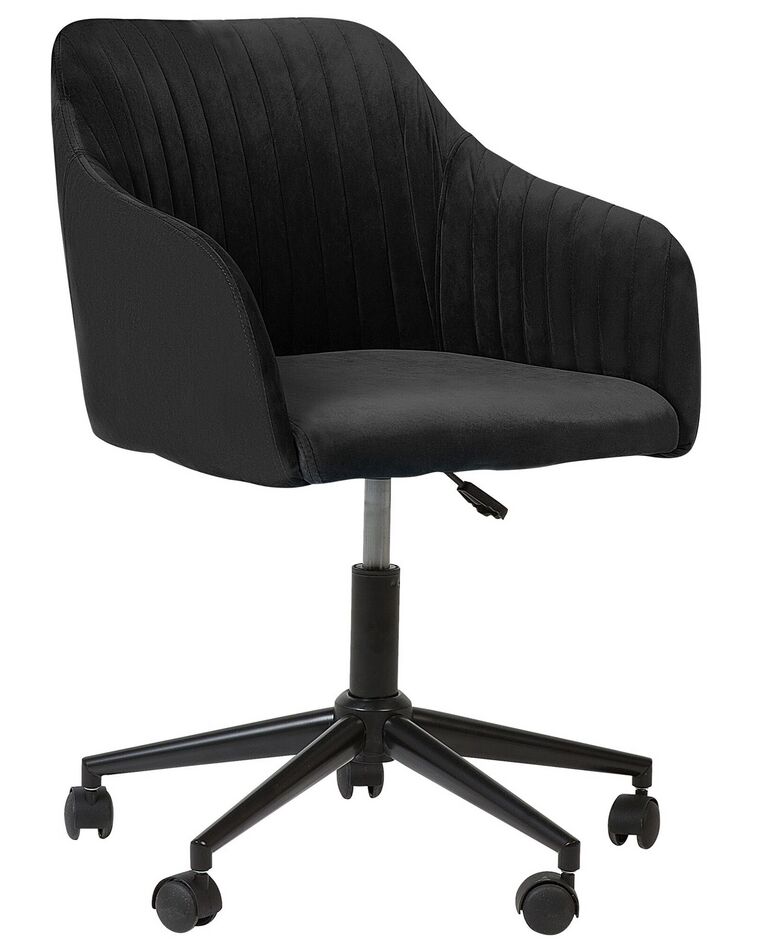 Velvet Desk Chair Black VENICE _732361
