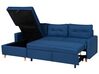 Canapé angle à droite convertible 4 places en tissu bleu marine FLAKK_745755
