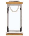 Glass Candle Lantern 41 cm Silver BORNEO_722968