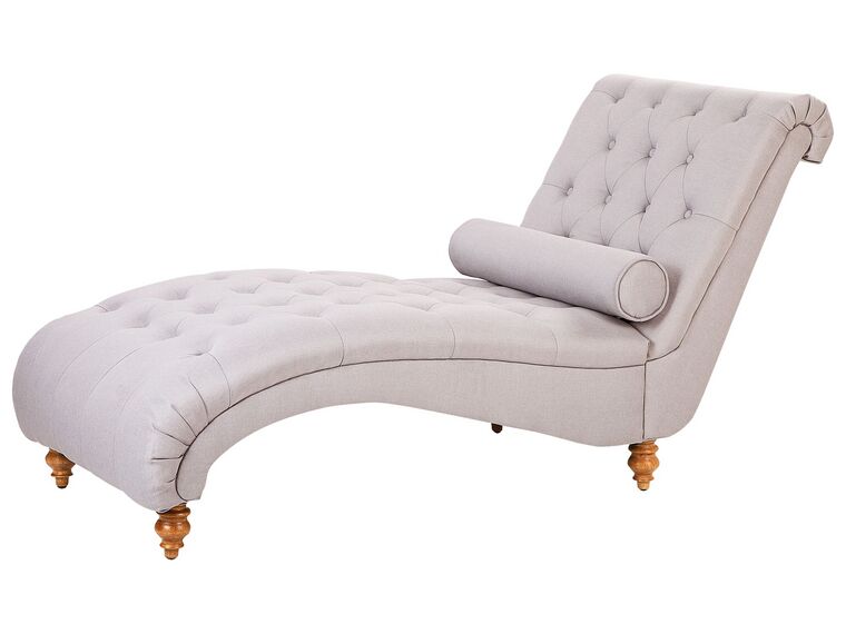 Fabric Chaise Lounge Beige MURET Beliani.co.uk