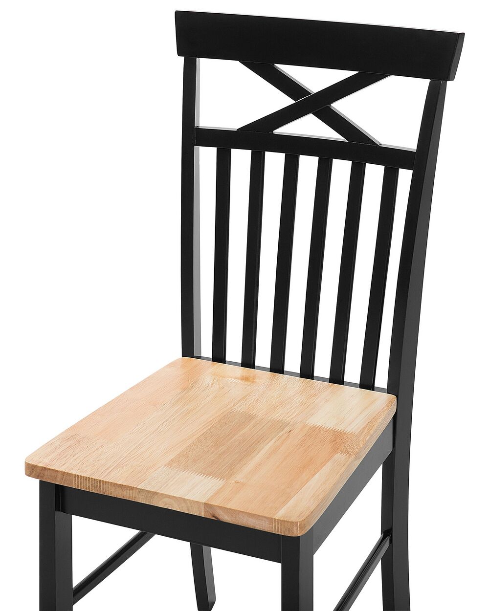 Set of 2 Dining Chairs Light Wood and Black HOUSTON Beliani.es