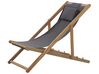 Acacia Folding Deck Chair Light Wood with Grey AVELLINO_765699