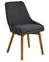 Set of 2 Fabric Dining Chairs Black MELFORT_799983