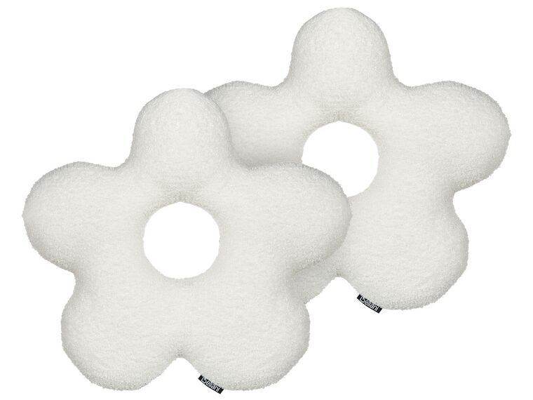 Set di 2 cuscini peluche bianco 40 x 40 cm CAMPONULA_889249