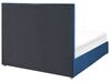 Lit avec coffre en velours bleu marine 140 x 200 cm VERNOYES_861345