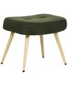 Boucle Wingback Chair with Footstool Dark Green VEJLE II_901579