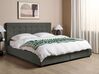 Łóżko z szufladami tapicerowane 180 x 200 cm ciemnoszare LA ROCHELLE_905712