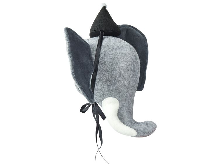 Plush Animal Head Wall Décor Elephant Grey BADOU Beliani.co.uk