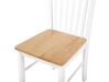 Zestaw do jadalni stół i 4 krzesła drewniany jasny z białym HOUSTON_700688
