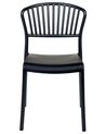 Set of 4 Plastic Dining Chairs Black GELA_862702