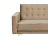 3 Seater Velvet Sofa Bed Sand Beige ABERDEEN_740098