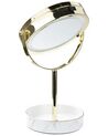 Kosmetikspiegel gold / weiß mit LED-Beleuchtung ø 26 cm SAVOIE_848174
