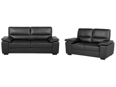 Faux Leather Sofa Set Black VOGAR