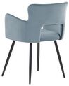 Conjunto de 2 sillas de comedor de terciopelo azul claro/negro SANILAC_847118