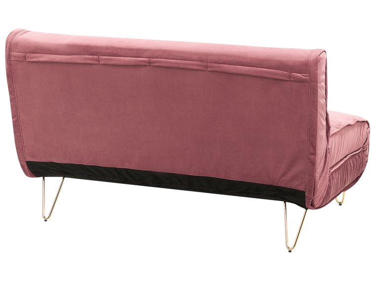 2 Seater Velvet Sofa Bed Pink VESTFOLD Beliani.co.uk