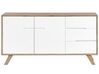 Sideboard weiß / heller Holzfarbton 3 Schubladen 2 Schränke FORESTER_797688