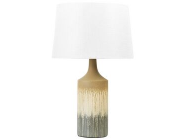 Bordlampe beige/grå keramik CALVAS
