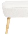 Lænestol med bouclé-fodstøtte hvid TUMBA_887150
