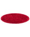 Shaggy Round Area Rug ⌀ 140 cm Red CIDE_863325