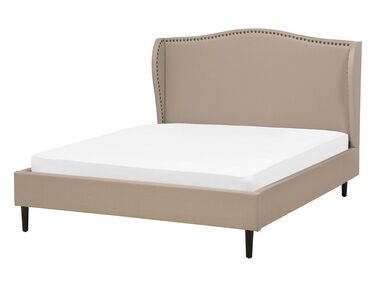 Fabric EU Double Size Bed Beige COLMAR