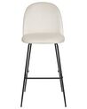 Conjunto de 2 cadeiras de bar em veludo branco-creme ARCOLA_902376