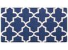 Teppich Wolle blau 80 x 150 cm marokkanisches Muster Kurzflor SILVAN_805066
