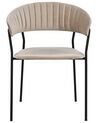 Conjunto de 2 sillas de terciopelo gris pardo/negro MARIPOSA_871954