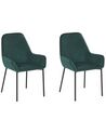 Sada 2 manšestrových jídelních židlí zelené LOVERNA_914133